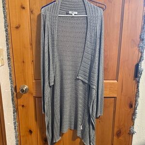 Jennifer Lopez Charcoal Knit Cardigan grey with sparkle